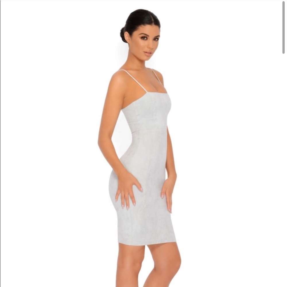NWT Oh Polly Pale Gray Dress